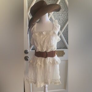 Free People Cream / Ivory Lace Mini Dress🌸